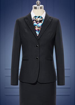 兩粒扣黑色女士職業裝套