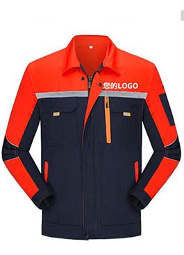 春秋拼色純棉長袖工作服定做MZN-CX11款