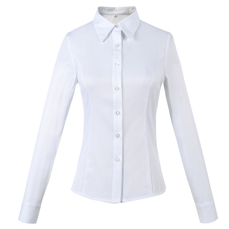 女士白色百搭商務襯衫圖片