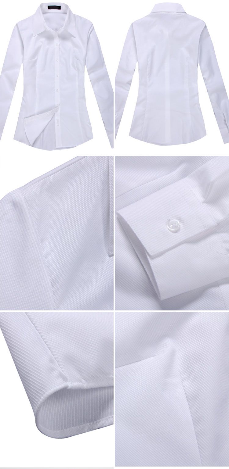 女士白色百搭商務襯衫圖片