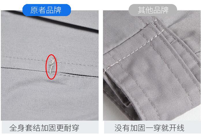 短袖工服訂做的質量細節圖對比
