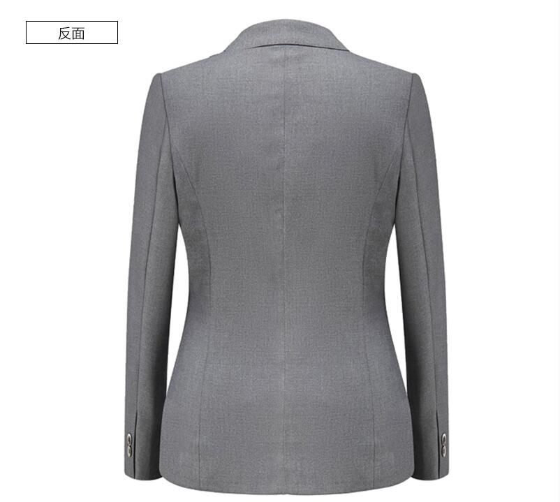 灰色兩粒扣羊毛面料工服背面款式圖
