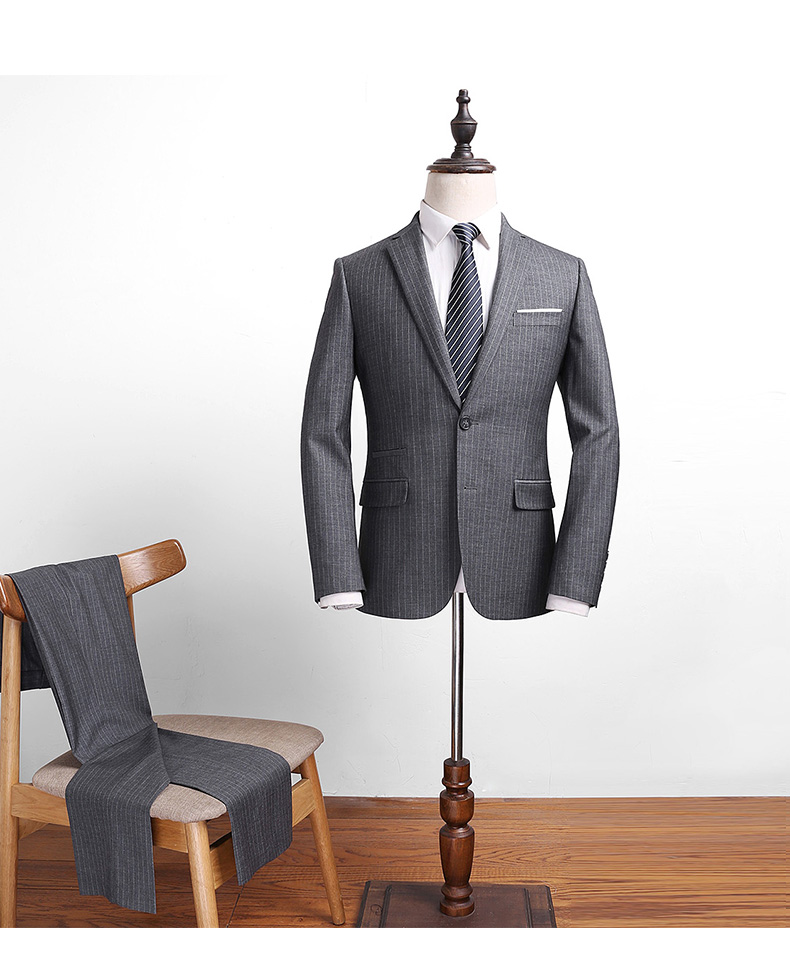 男士灰色羊毛高端工服定做整體效果圖
