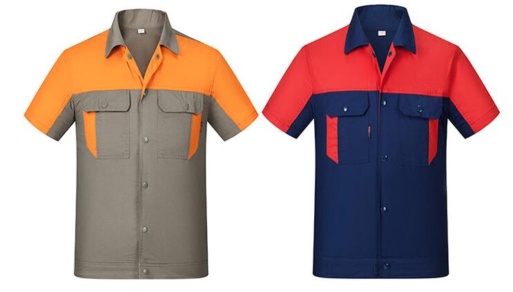訂制夏季拼色短袖工作服多色可選